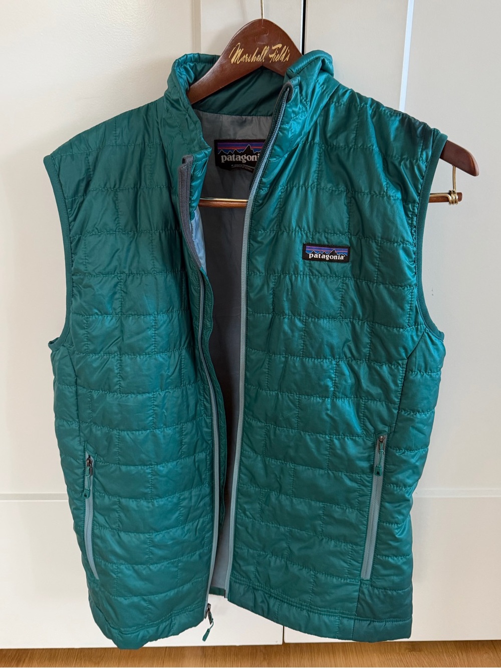 Patagonia Men's Nano Puff Vest Small Green Teal Lightweight Puffer